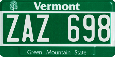 VT license plate ZAZ698