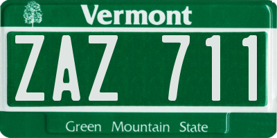 VT license plate ZAZ711