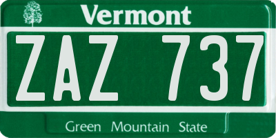 VT license plate ZAZ737