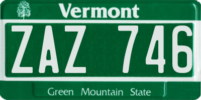 VT license plate ZAZ746