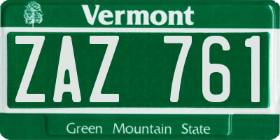 VT license plate ZAZ761