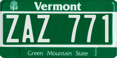 VT license plate ZAZ771