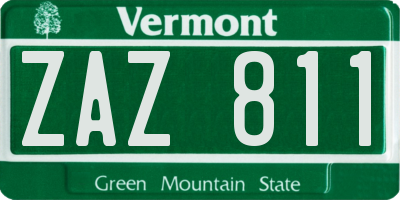 VT license plate ZAZ811