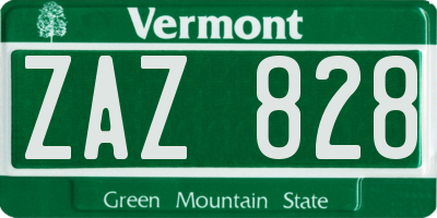 VT license plate ZAZ828