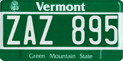 VT license plate ZAZ895