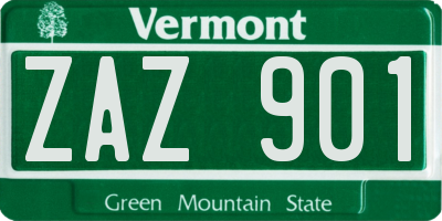 VT license plate ZAZ901