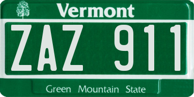 VT license plate ZAZ911