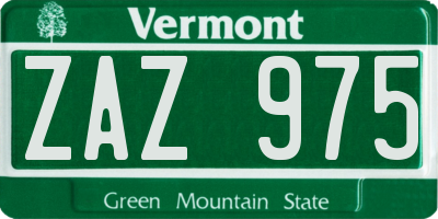 VT license plate ZAZ975