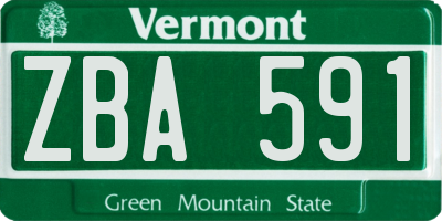 VT license plate ZBA591