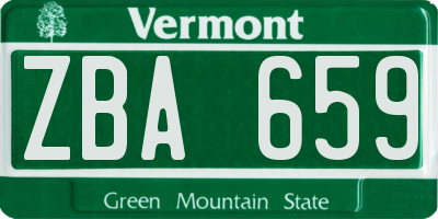 VT license plate ZBA659