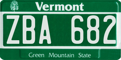 VT license plate ZBA682