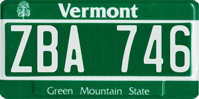 VT license plate ZBA746