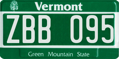 VT license plate ZBB095
