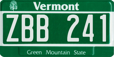 VT license plate ZBB241