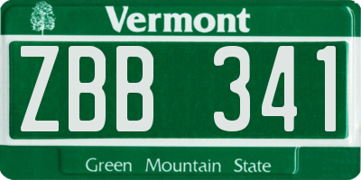 VT license plate ZBB341