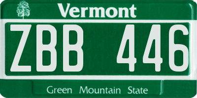 VT license plate ZBB446