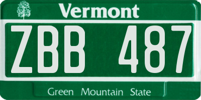 VT license plate ZBB487