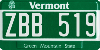 VT license plate ZBB519