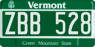 VT license plate ZBB528