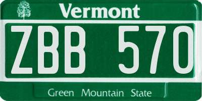 VT license plate ZBB570