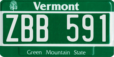 VT license plate ZBB591