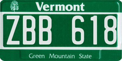 VT license plate ZBB618