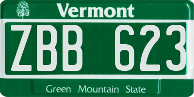 VT license plate ZBB623