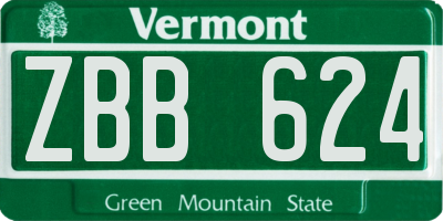 VT license plate ZBB624