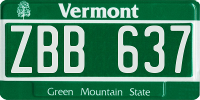 VT license plate ZBB637