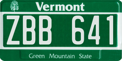 VT license plate ZBB641