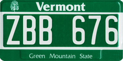 VT license plate ZBB676