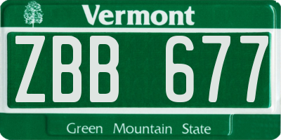 VT license plate ZBB677