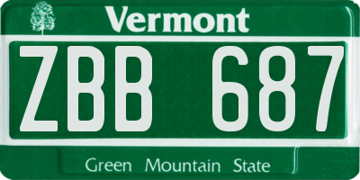 VT license plate ZBB687