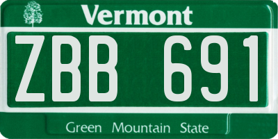 VT license plate ZBB691