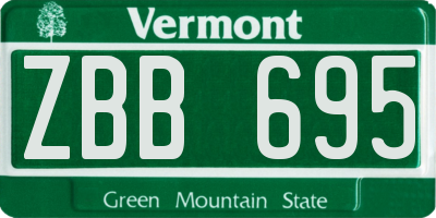 VT license plate ZBB695