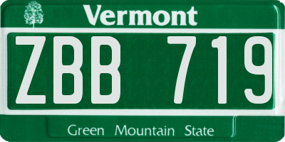 VT license plate ZBB719