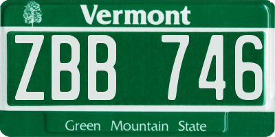 VT license plate ZBB746