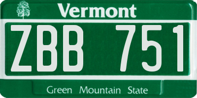 VT license plate ZBB751