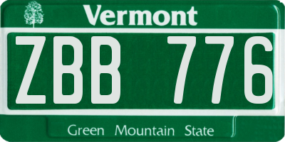 VT license plate ZBB776