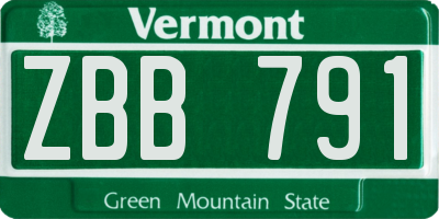 VT license plate ZBB791