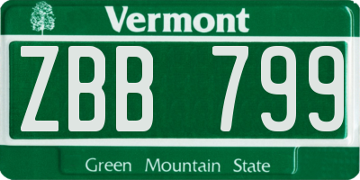 VT license plate ZBB799