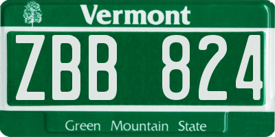 VT license plate ZBB824