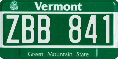 VT license plate ZBB841