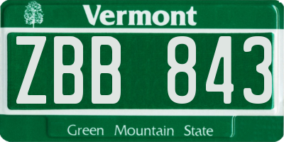 VT license plate ZBB843