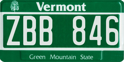 VT license plate ZBB846