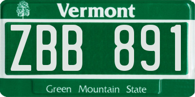 VT license plate ZBB891