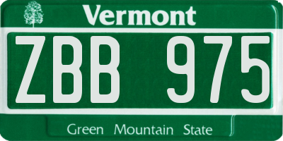 VT license plate ZBB975