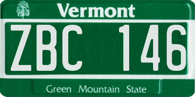VT license plate ZBC146