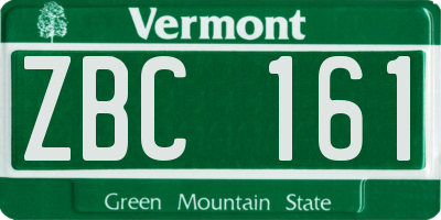 VT license plate ZBC161