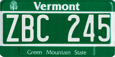 VT license plate ZBC245